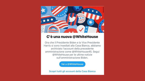 Twitter avvisa gli utenti che la Casa Bianca ha un nuovo account