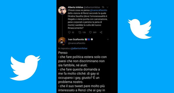 Ivan Scalfarotto via Twitter su Renzi e Arabia Saudita, quel paese in cui nel migliore dei casi sarebbe in carcere perché gay