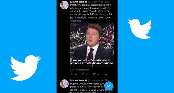 Come Renzi catalizza l’attenzione su di sé twittando a ripetizione mentre Conte parla