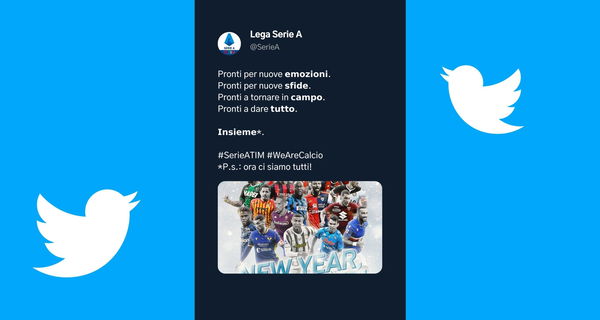 Il tweet di capodanno della Serie A senza la Lazio