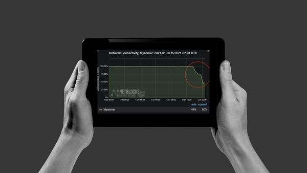 Il blocco delle reti internet in tutto il Myanmar per evitare azioni contro il colpo di stato