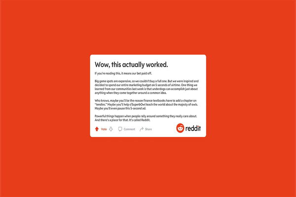 Reddit ha speso tutto il suo budget pubblicitario per uno spot al Super Bowl