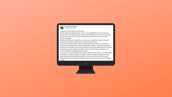 Non date retta alla catena social di “Francesco Amodeo che aveva previsto Renzi e Draghi”