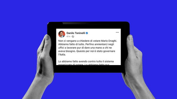 Toninelli su Facebook ha detto che «abbiamo fatto di tutto, persino annientarci a lavorare»
