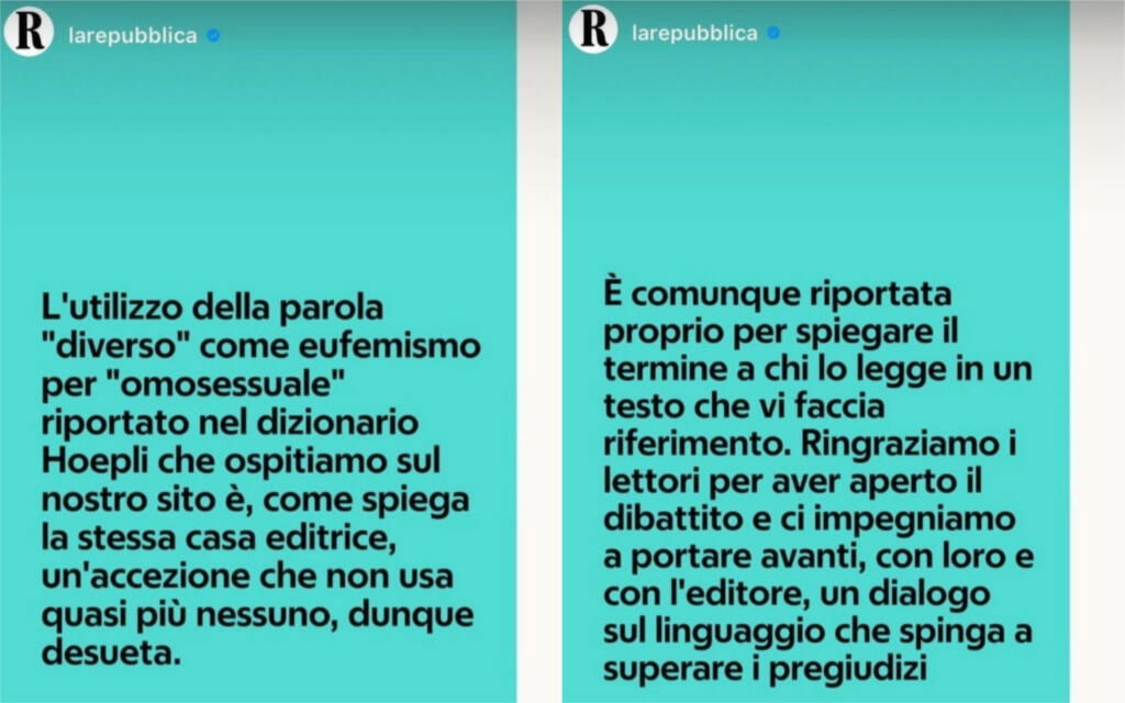Diverso sinonimo omosessuale La repubblica risposta