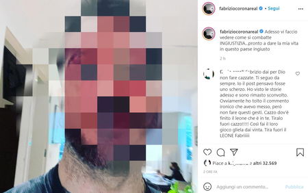 Sono passate due ore e Instagram ancora non ha rimosso Fabrizio Corona coperto di sangue article-post