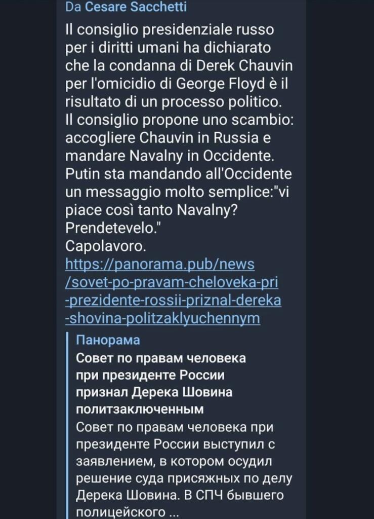 Chauvin Prigioniero politico, Cesare Sacchetti