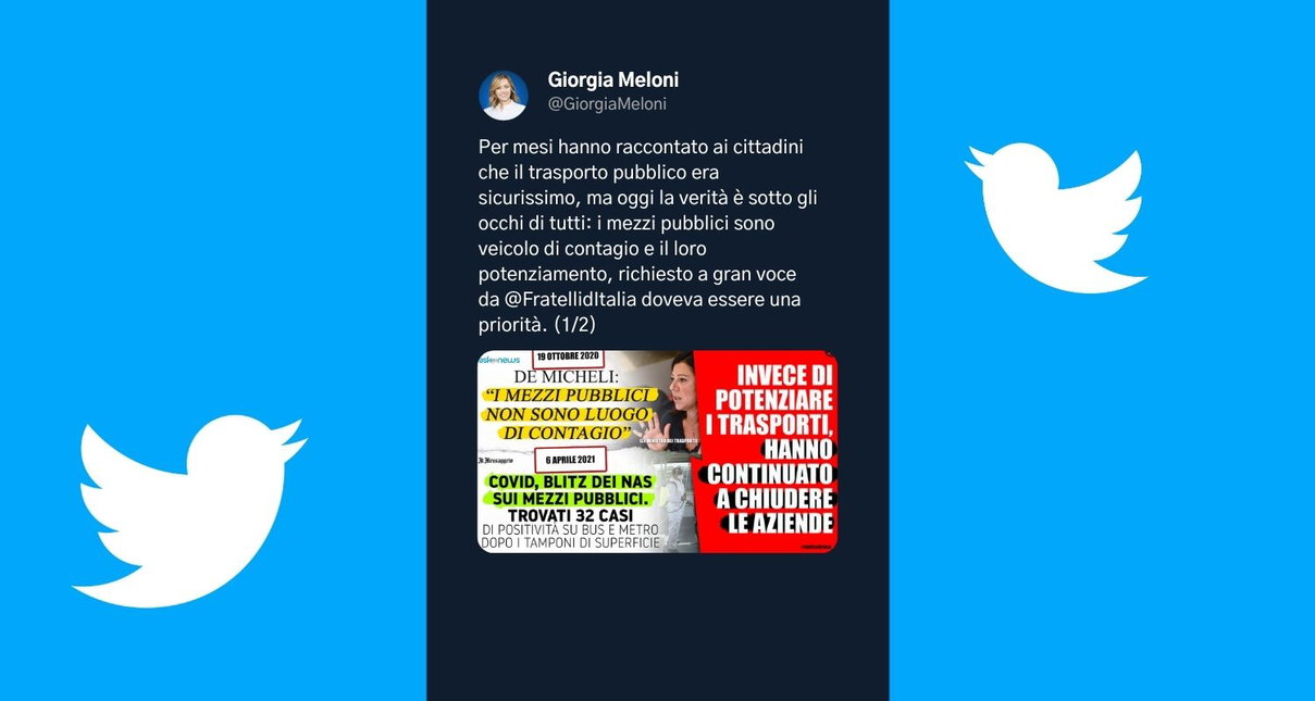 Ecco spiegati quei «32 casi di positività su bus e metro» citati da Giorgia Meloni article-post