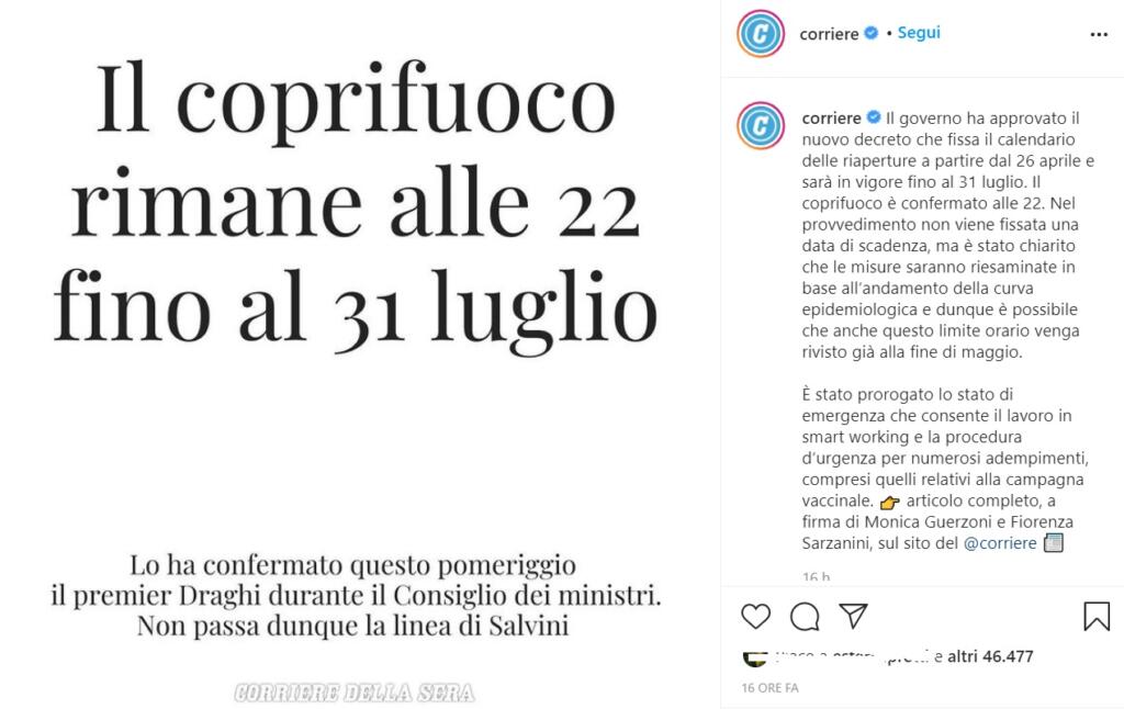corriere coprifuoco