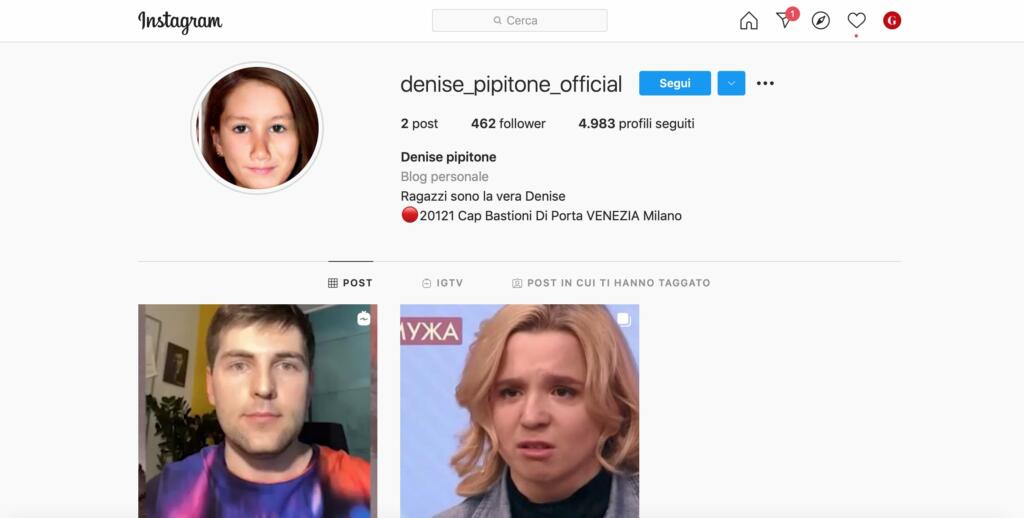 profilo fake denise_pipitone_official