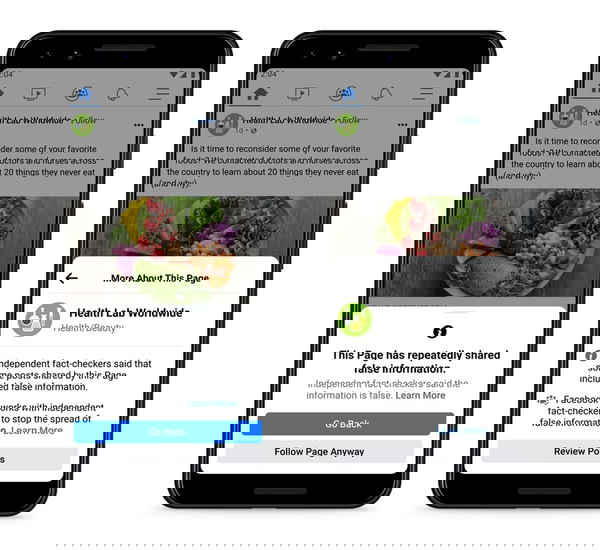 Facebook, quando metti like, ti avverte se una pagina diffonde fake news