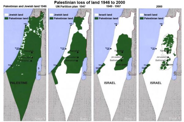 Il territorio palestinese è stato progressivamente occupato, ma non come nella mappa che condividete su FB