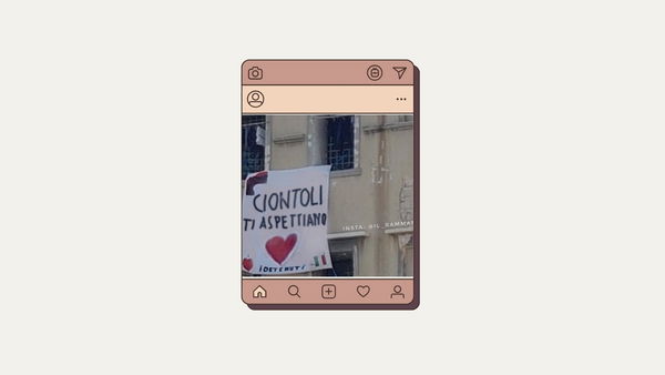 L’immagine dello striscione «Ciontoli ti aspettiamo – i detenuti» è un fotomontaggio