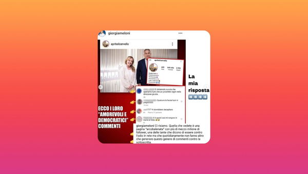 Quella “pagina arcobalenata” che risponde per le rime al team comunicazione di Giorgia Meloni