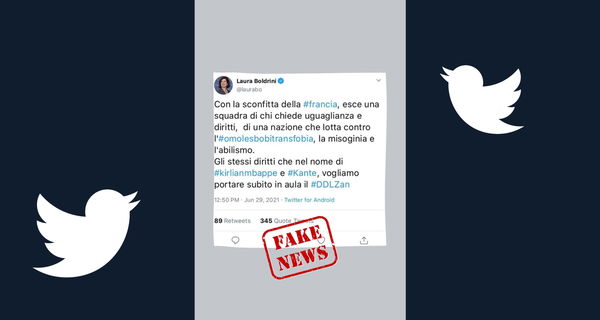 La bufala del tweet della Boldrini che si dispiace per l’uscita della Francia dall’europeo