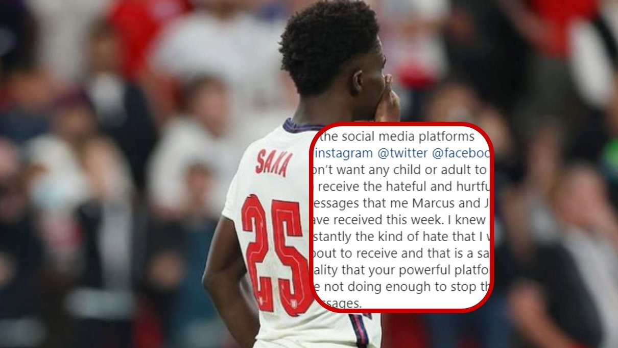 Saka lancia un appello diretto alle piattaforme social: «Non fate abbastanza contro insulti prevedibili» article-post