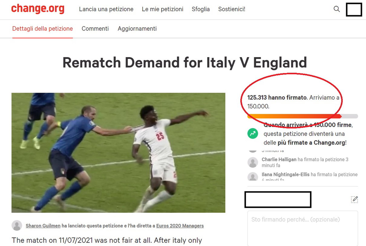 La petizione online per far giocare nuovamente Italia-Inghilterra ha raggiunto 125 mila firme article-post