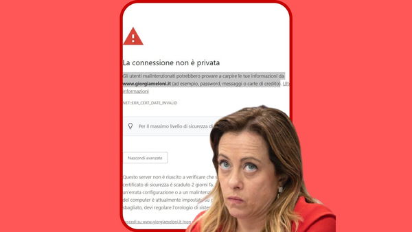 Abbiamo provato a navigare sul sito di Giorgia Meloni ma ci dice che non è sicuro