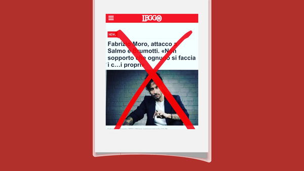 La X rossa via Instagram di Fabrizio Moro su un titolo di Leggo