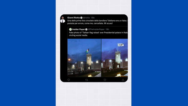 Gianni Riotta si è scusato per aver postato la foto fake della bandiera talebana a Kabul
