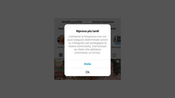 Se ti è uscito il messaggio che la tua frequenza è limitata su Instagram, non devi preoccuparti