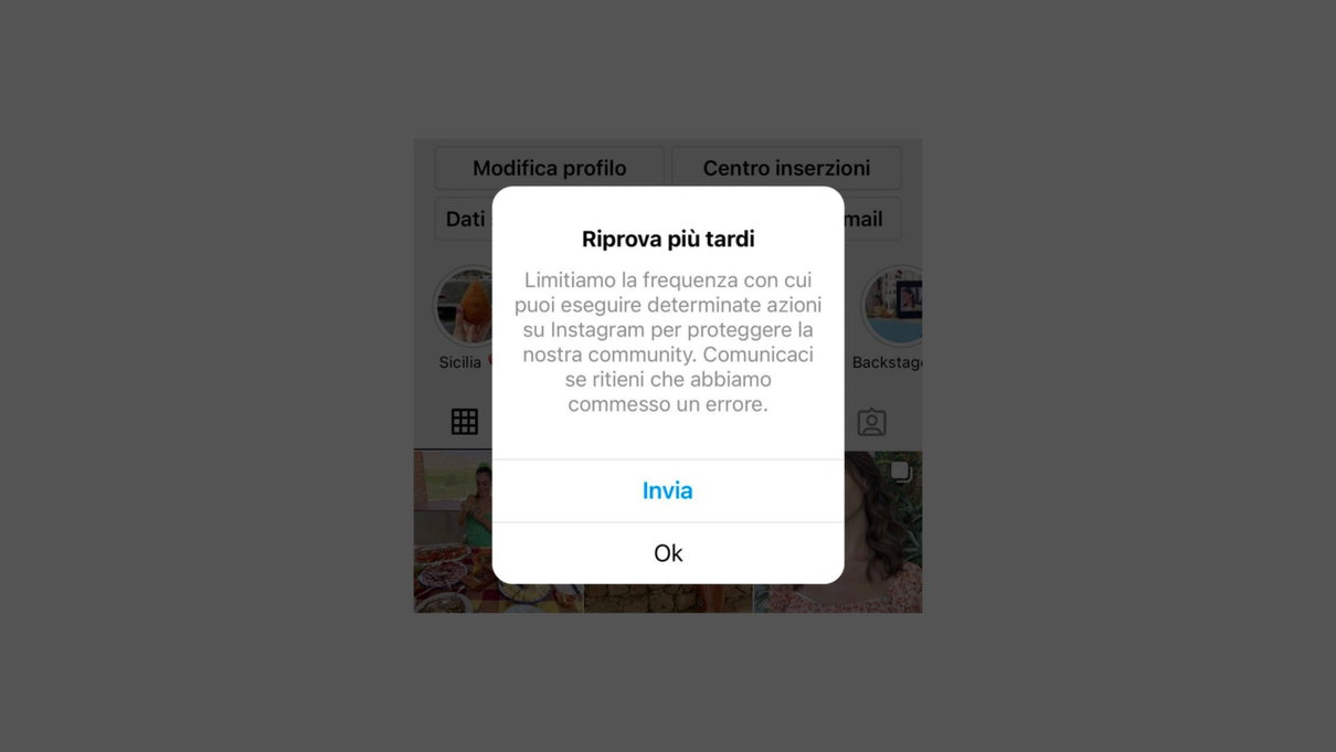Se ti è uscito il messaggio che la tua frequenza è limitata su Instagram, non devi preoccuparti article-post