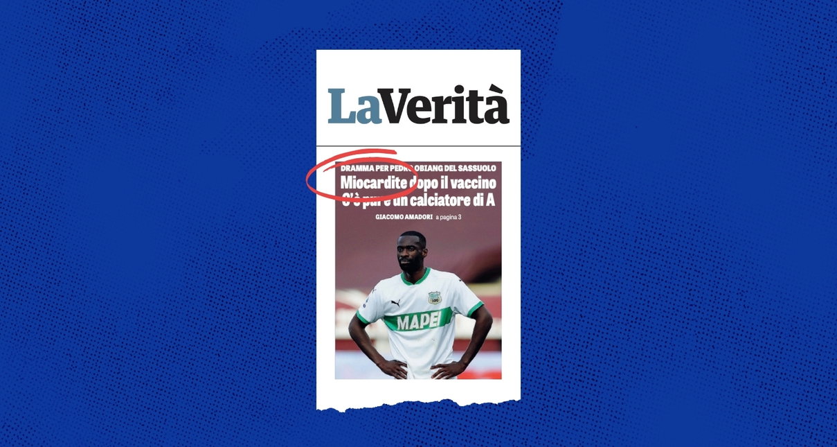Perché si chiama “La Verità” se fa disinformazione sul caso Obiang e la sua miocardite? article-post
