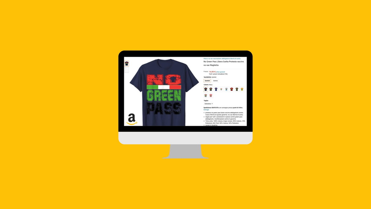Le magliette no-vax (e no green pass) in vendita su Amazon article-post