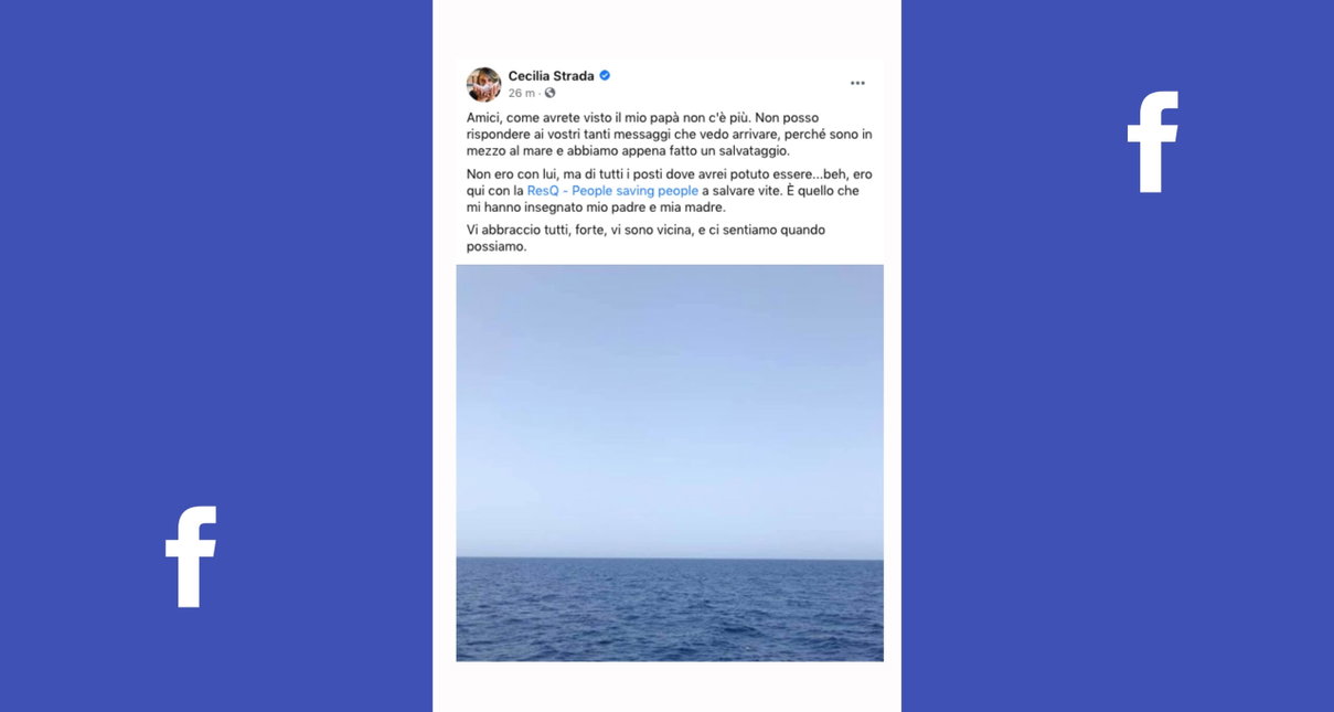 Facebook ha permesso a Cecilia Strada di salutare il papà: era in mare a salvare vite article-post