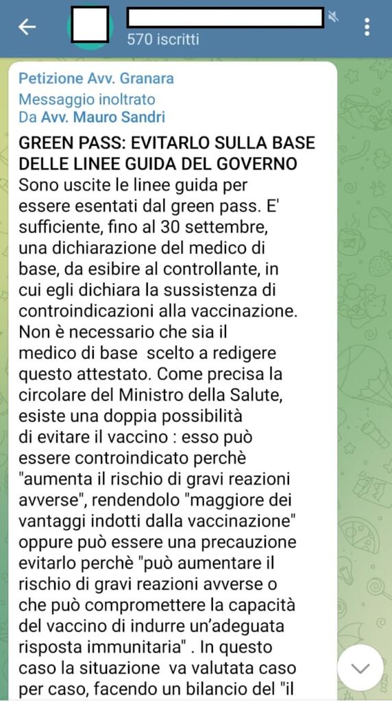 raccolta firme no green pass scuola