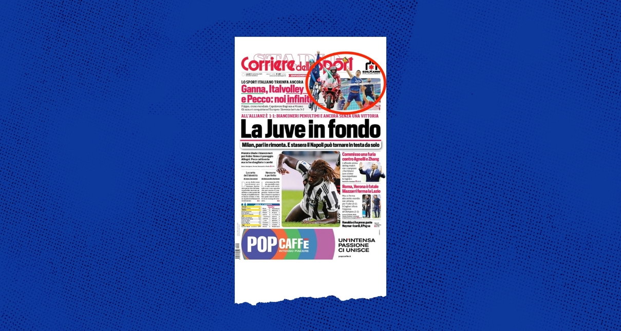 Il Corriere dello Sport celebra la vittoria dell’Italvolley con la foto della Serbia article-post