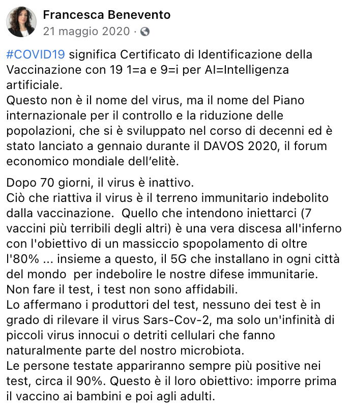 Francesca Benevento post