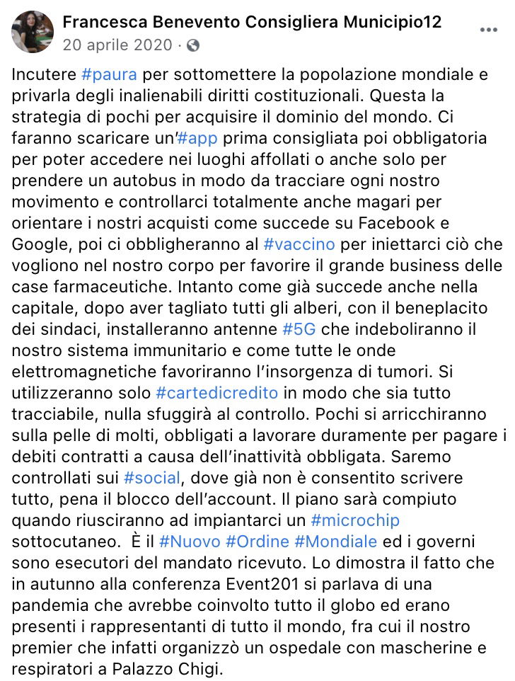 Francesca Benevento post