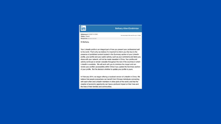 Linkedin sta bloccando i profili di giornalisti e personaggi non graditi al governo cinese - Vimarsana News