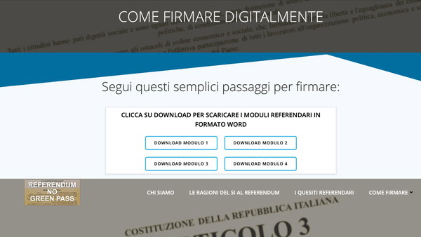 La raccolta firme digitali per il referendum contro il Green Pass, invece che semplificare, complica la vita