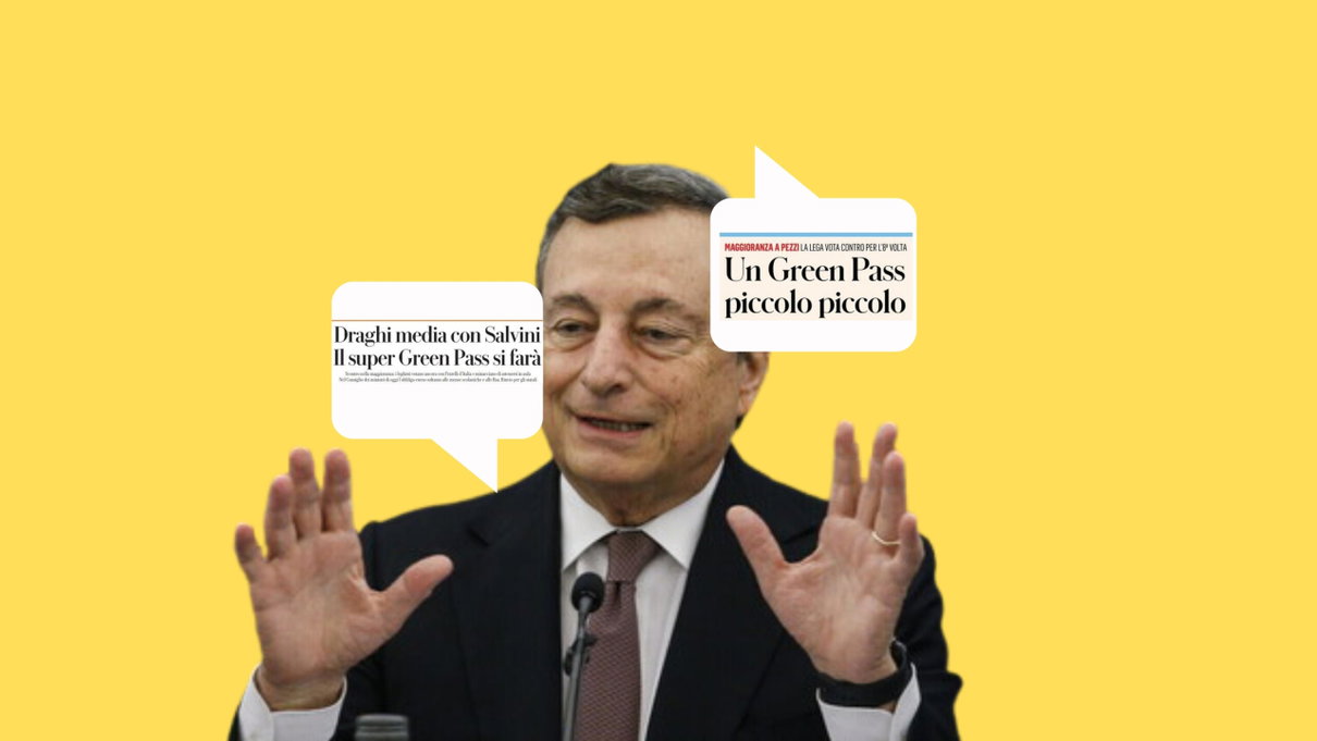 Alcuni giornali titolano sul super green pass, altri sul green pass «piccolo piccolo» article-post