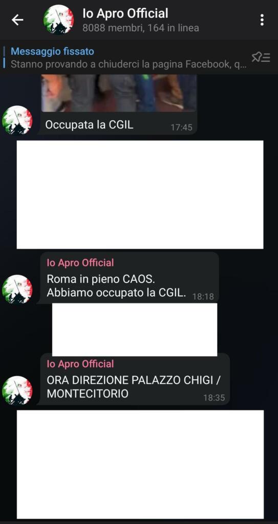 Assalto alla CGIL, Io Apro
