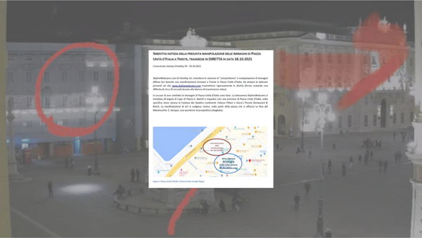 Dopo la bufala delle webcam che vogliono oscurare Trieste, i no green pass inondano di proteste Skylinewebcams