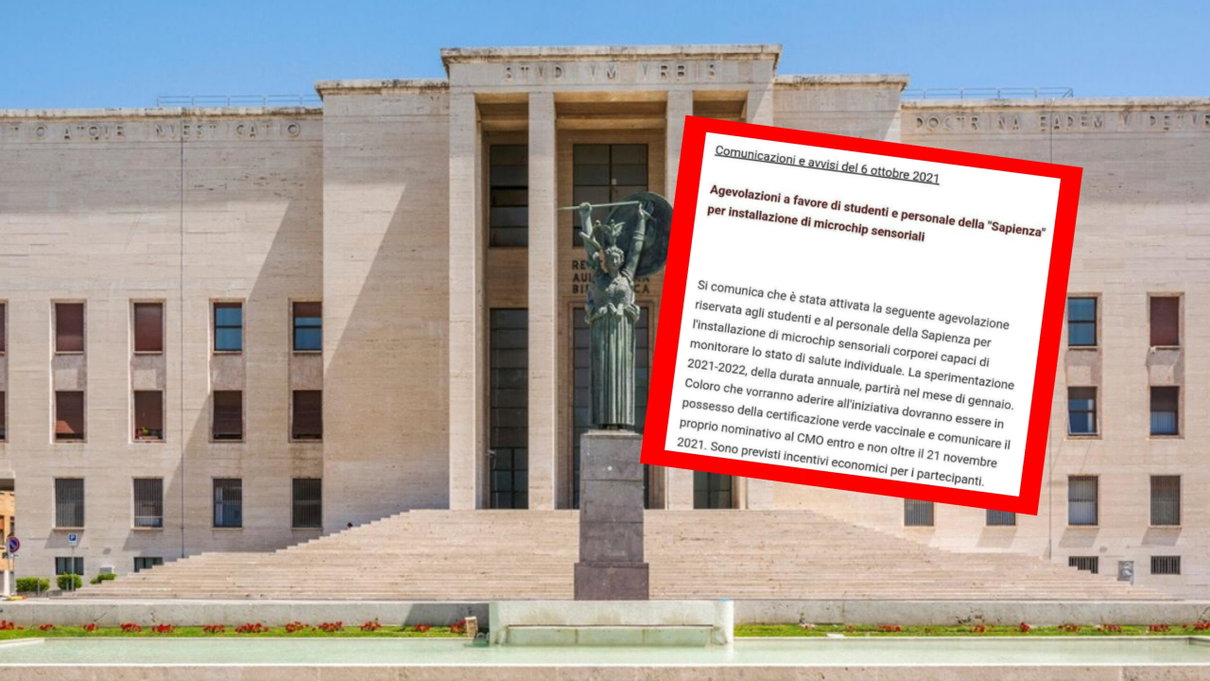 La Sapienza non offre agevolazioni a studenti e personale per installare microchip sensoriali corporei article-post