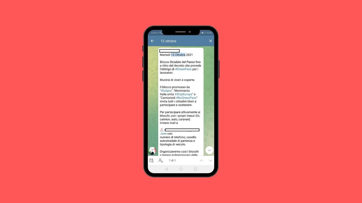 I No Green Pass annunciano su Telegram un blocco stradale nell’intero paese il 12 ottobre article-post