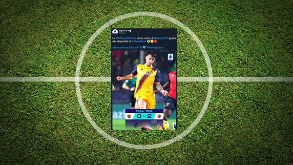 Il profilo Twitter della Serie A celebra la doppietta di Felix Afena-Gyan con la foto di Ibañez