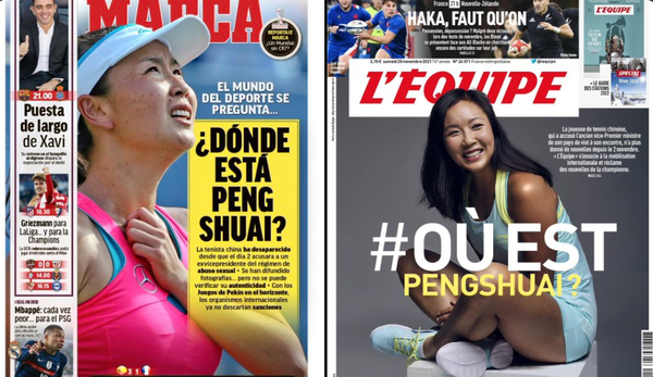 Perché i giornali sportivi italiani non hanno dedicato tutta la prima pagina a Peng Shuai?