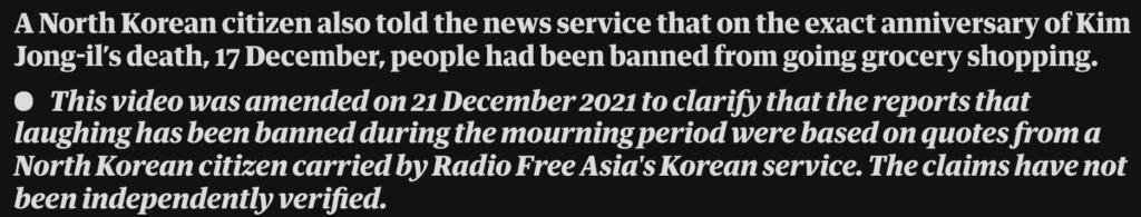 Divieto di ridere Corea del Nord The Guardian
