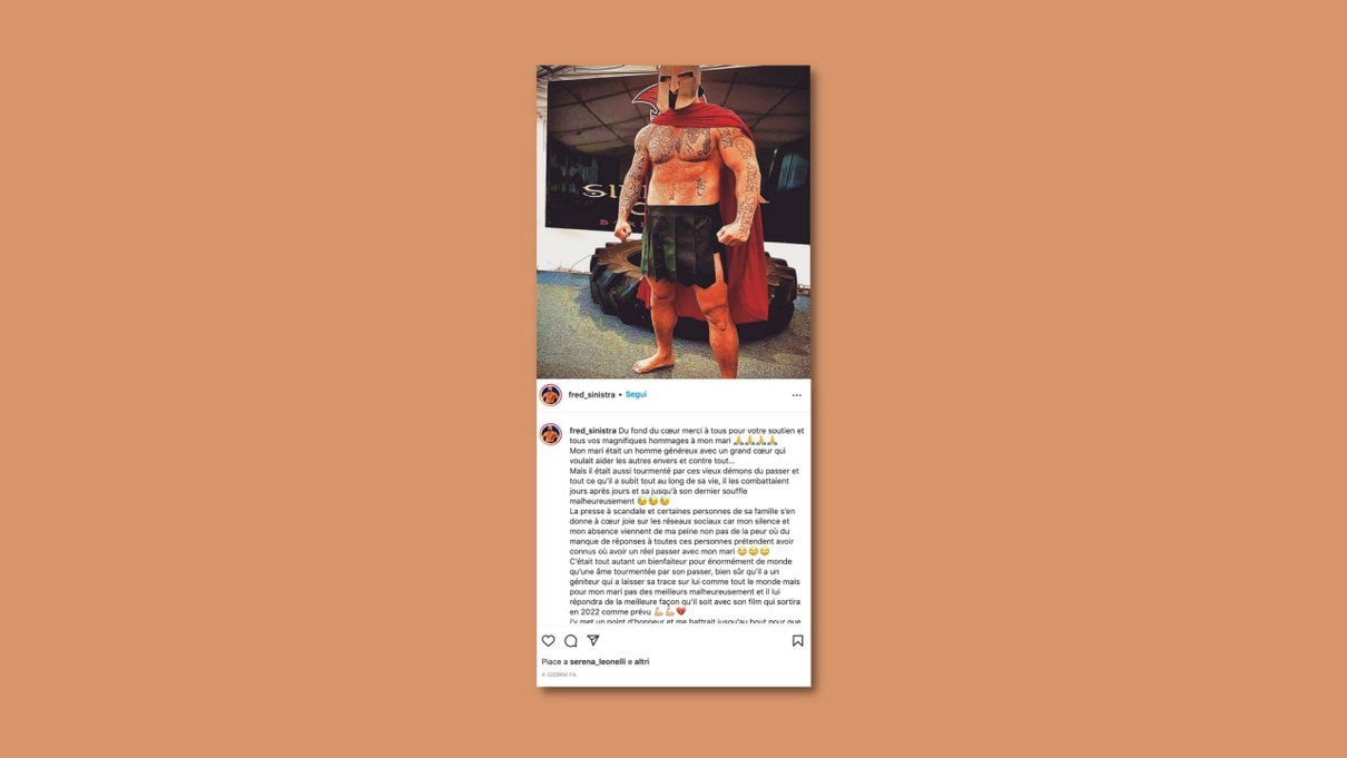La compagna di Fred Sinistra dice che il campione non è morto di Covid e invita a non strumentalizzare article-post
