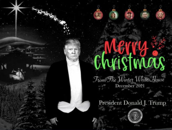 La cartolina fallica di Trump per augurare buon Natale 2021 che ha ingannato la rete