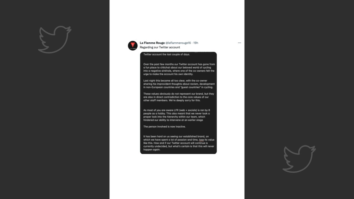 Cosa sta succedendo a uno dei più seguiti account Twitter tra gli appassionati di ciclismo article-post