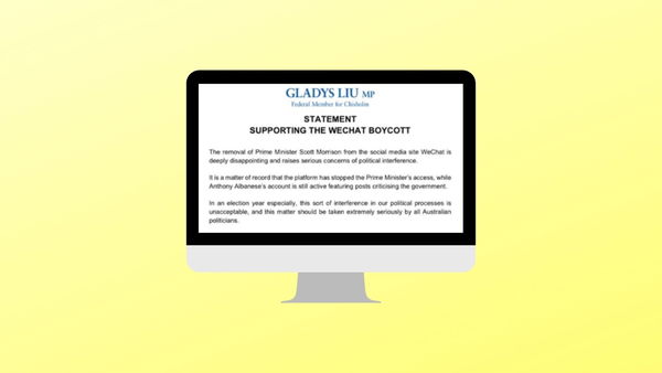 La Cina accusata di interferenze dopo la rimozione dell’account WeChat del primo ministro australiano