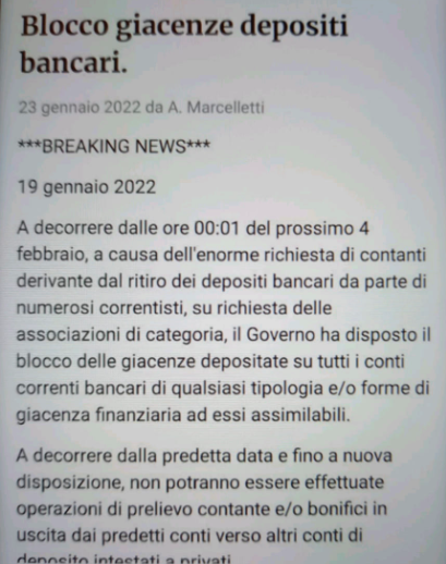 bufala conti corrente