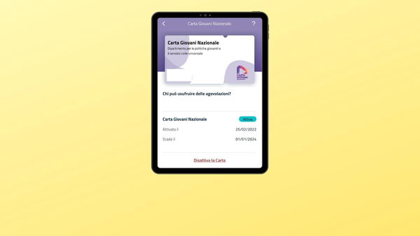 La Carta Giovani Nazionale è disponibile sull’app Io per chi ha tra i 18 e i 35 anni