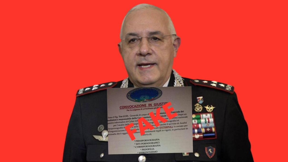 Il tentativo di phishing spacciandosi per il comandante generale dei Carabinieri Teo Luzi article-post